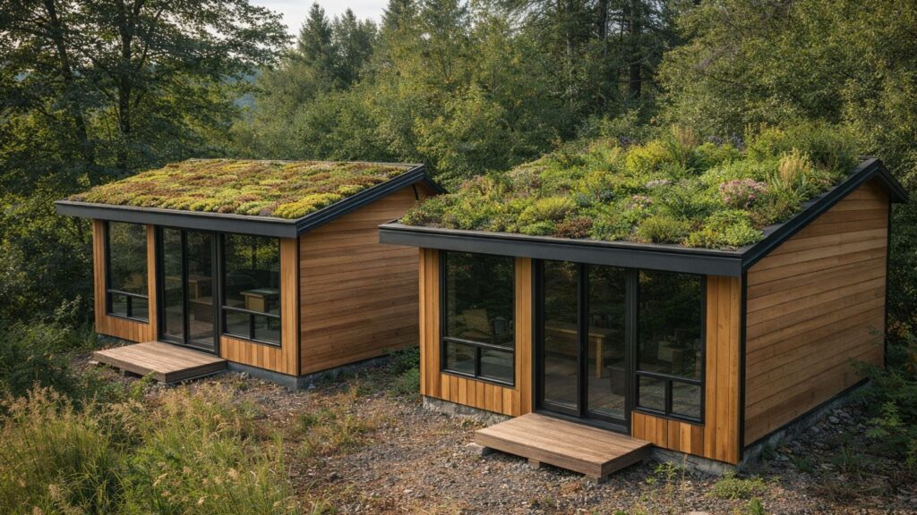 Different green roof types vary significantly in depth, weight, and planting potential.