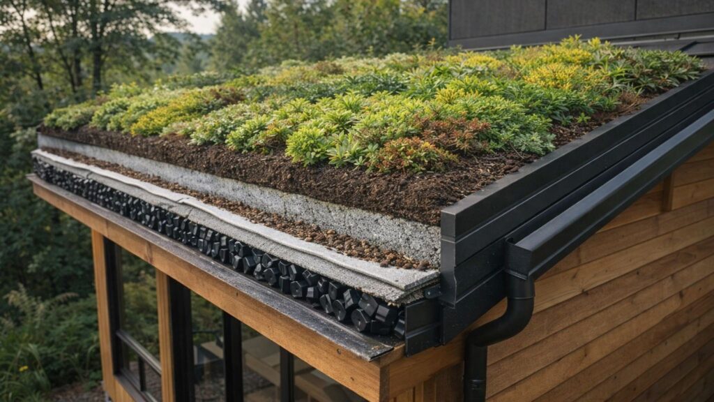 A properly built green roof relies on layered construction for drainage, protection, and long-term durability.