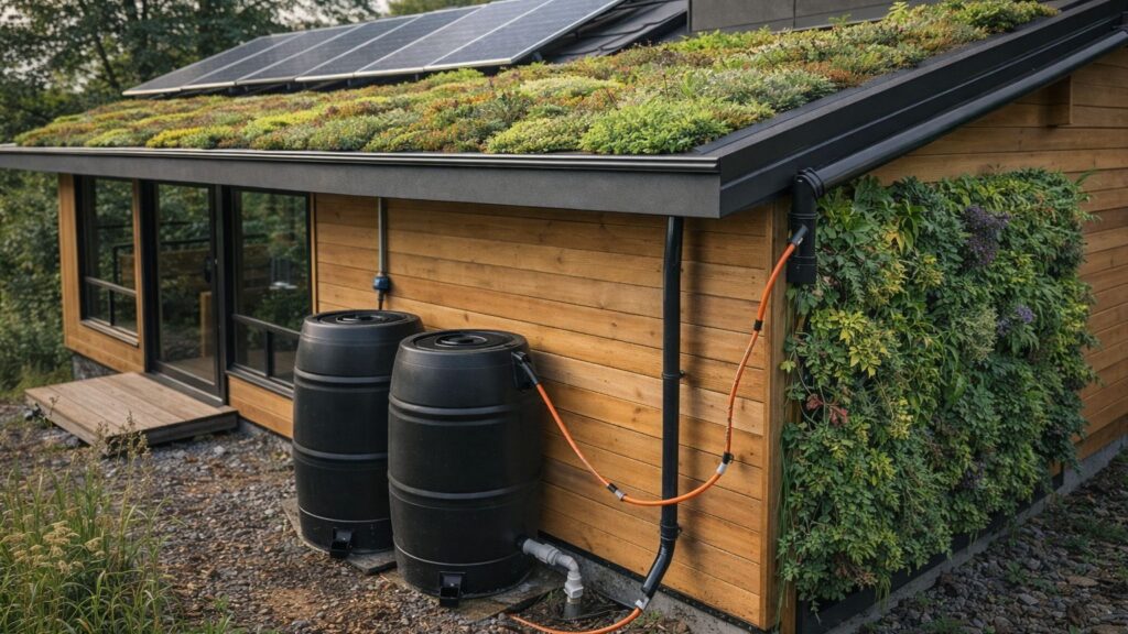 Integrating green systems with water infrastructure creates efficient off-grid loops.