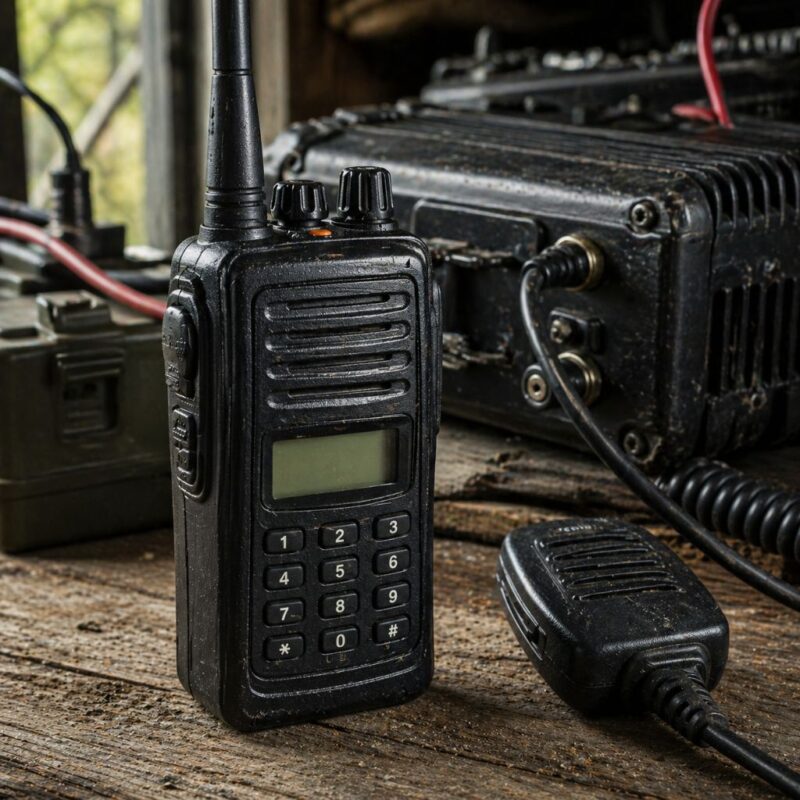 Handheld radio used for communication in off-grid conditions